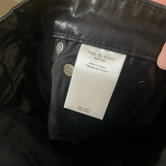 Rag & bone Black Coated ,Nina High Rise Jeans pants - Picture 6 of 12
